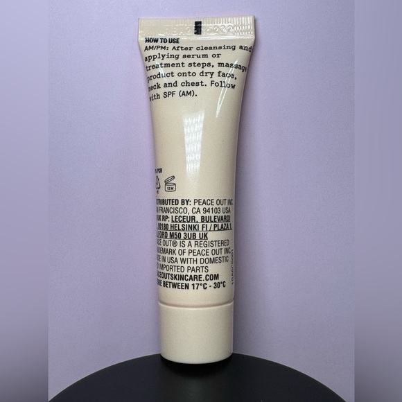 PEACE OUT SKINCARE REPAIRING MOISTURIZER TRAVEL SIZE 15 ml / 0.5 OZ NWOB - Picture 2 of 4